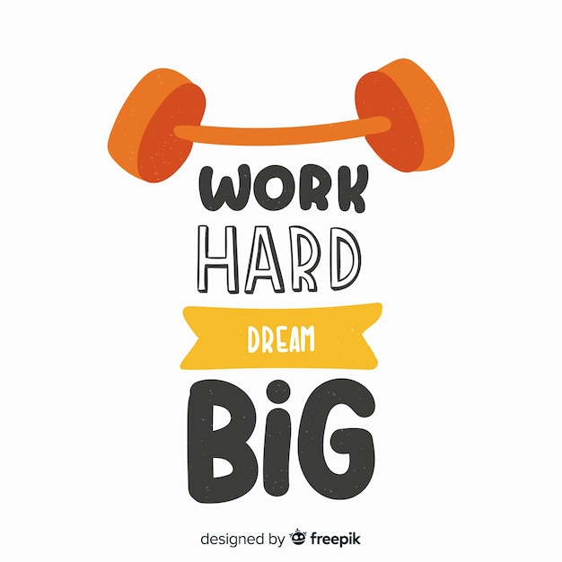 Download Work hard dream big sport quote Vector | Free Download