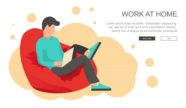 Download Work at home concept | Premium Vector