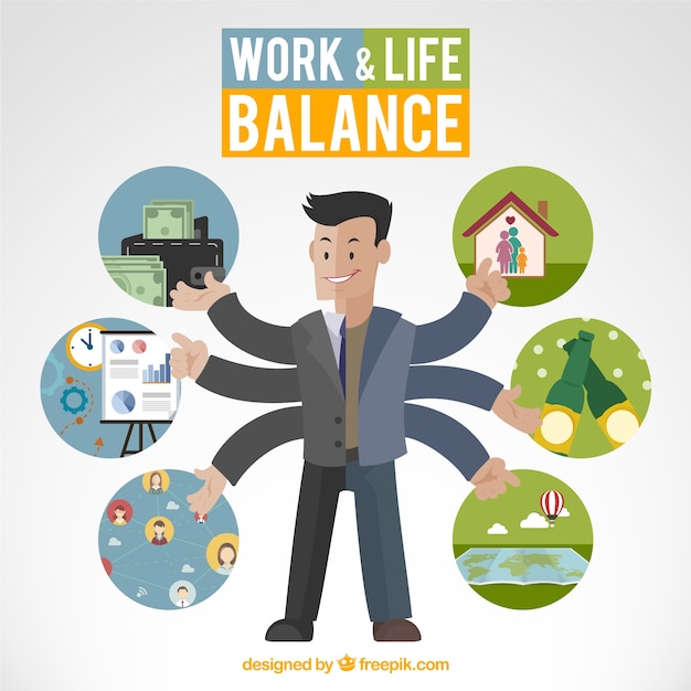 Premium Vector | Work and life balance illustration