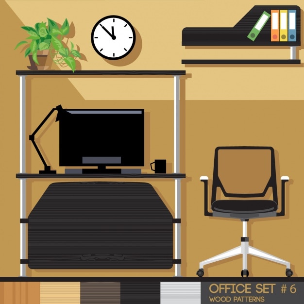Work space with office chair