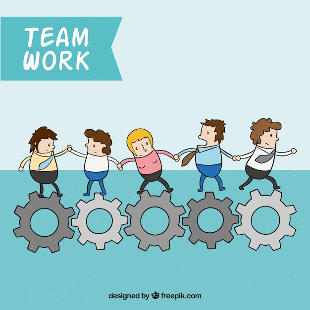 Free Vector | Work team on gears