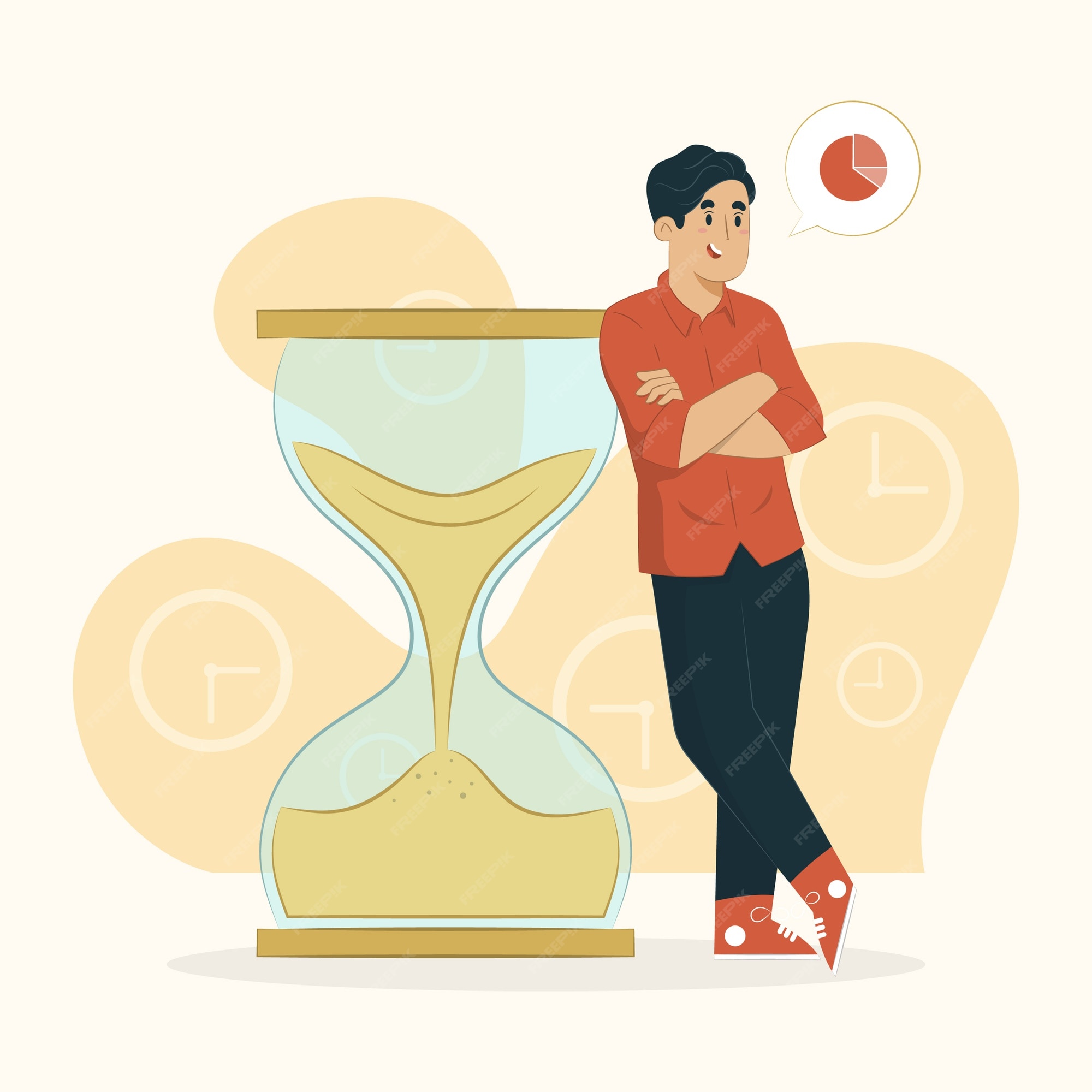 Premium Vector | Work time concept illustration
