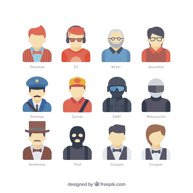 Worker avatar collection | Free Vector