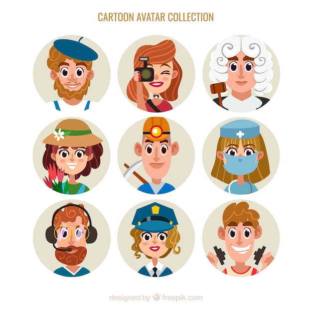 Workers Avatars With Cartoon Style Free Vector