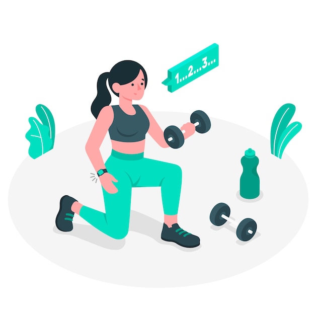 Workout concept illustration Free Vector