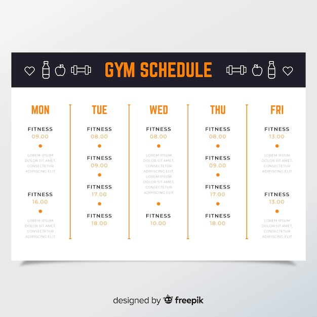 Premium Vector Workout Schedule Template