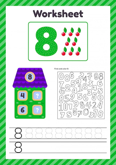 worksheet count for kids house number bonds trace line