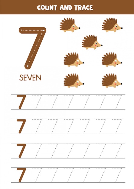 Premium Vector | Worksheet for kids. seven cute cartoon hedgehogs