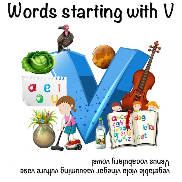 speech words starting with v