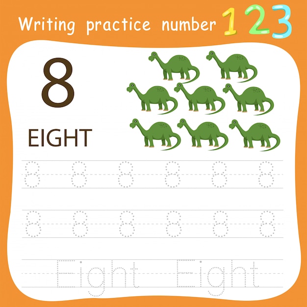 worksheet-writing-practice-number-eight-premium-vector