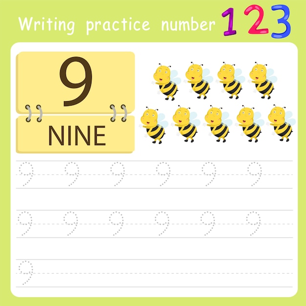 premium-vector-worksheet-writing-practice-number-nine