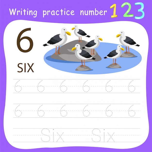 premium-vector-worksheet-writing-practice-number-six