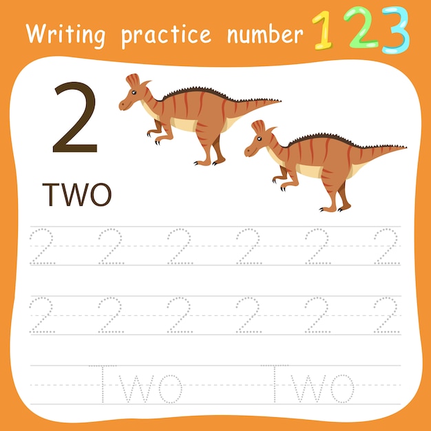 premium-vector-worksheet-writing-practice-number-two