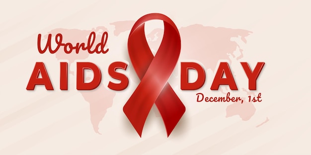 Premium Vector | World aids day banner in beige color style with world ...