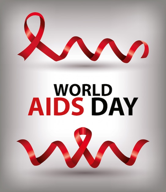 Premium Vector | World aids day with ribbons