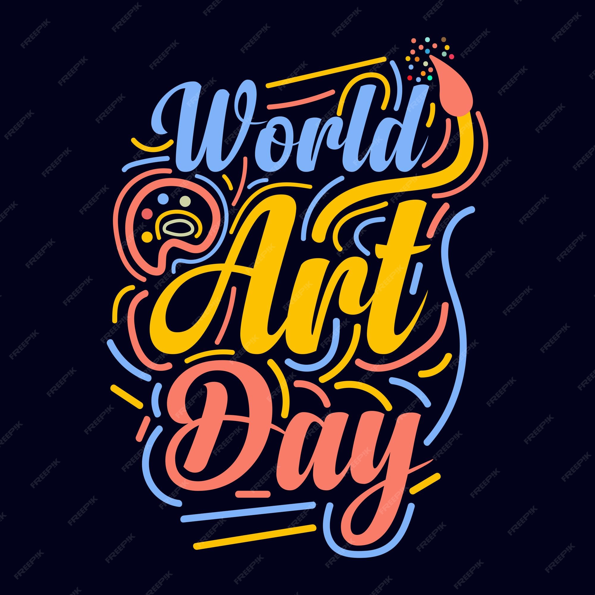 Premium Vector World art day typography design