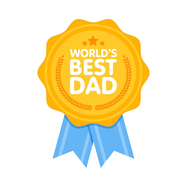 Download World best dad badge award | Premium Vector