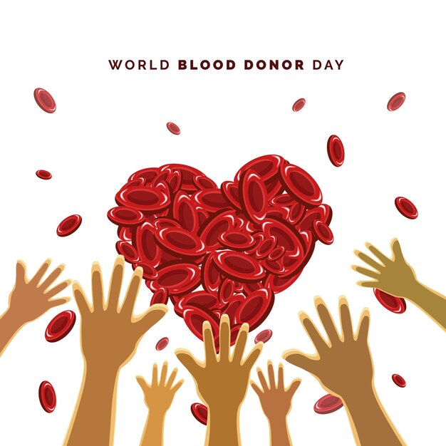 Premium Vector | World blood donation day illustration