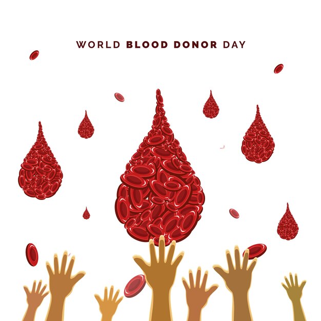 Premium Vector | World blood donation day illustration