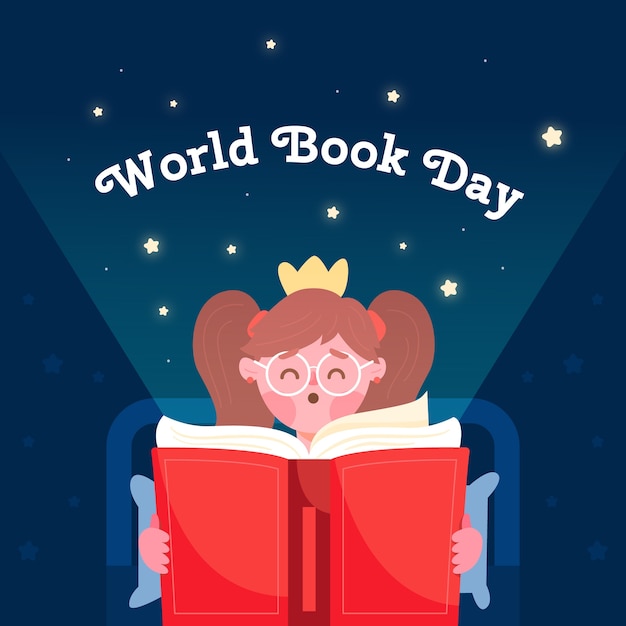 Free Vector | World book day design with reader