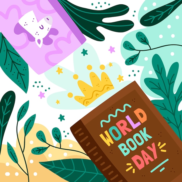 Download World book day drawing theme | Free Vector