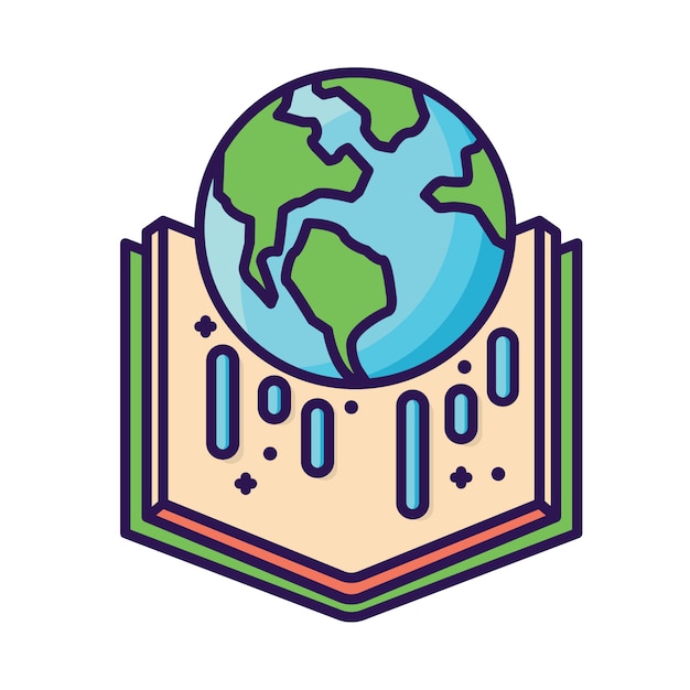 World in book icon | Premium Vector