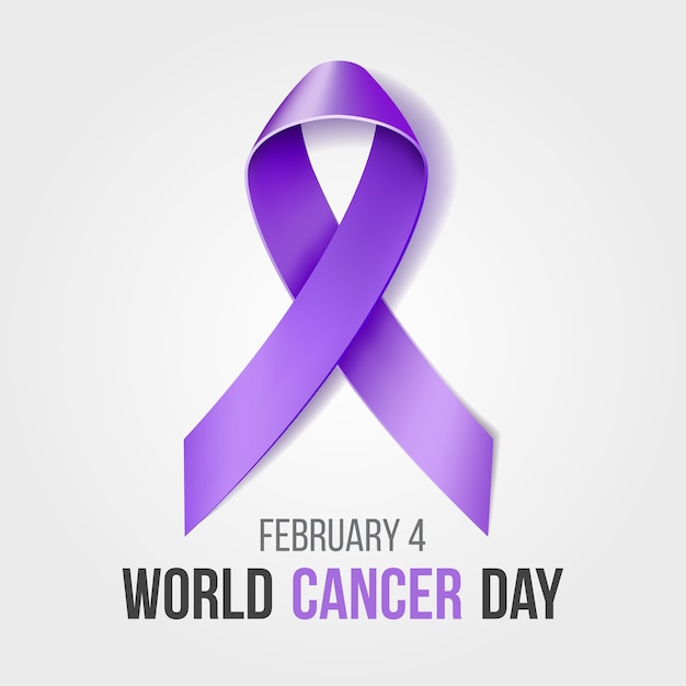 Premium Vector World cancer day with ribbon, february awareness month