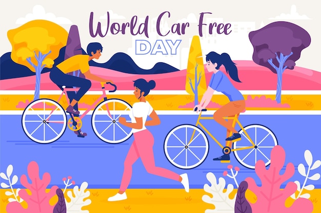 World car free day hand-drawn | Free Vector