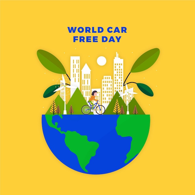 Free Vector World car free day with