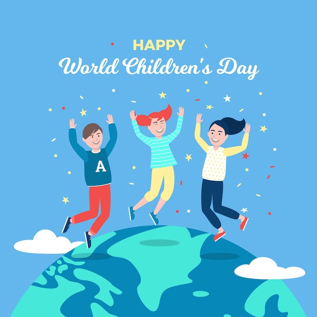 Premium Vector | World children's day illustration flat design