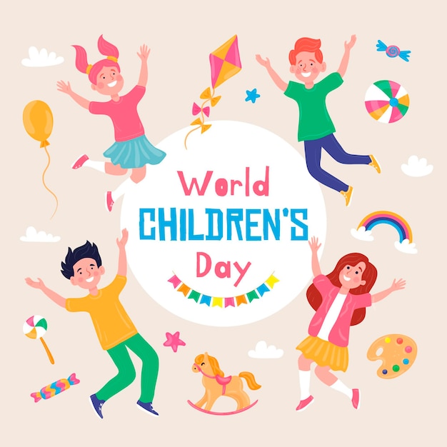 Free Vector World childrens day