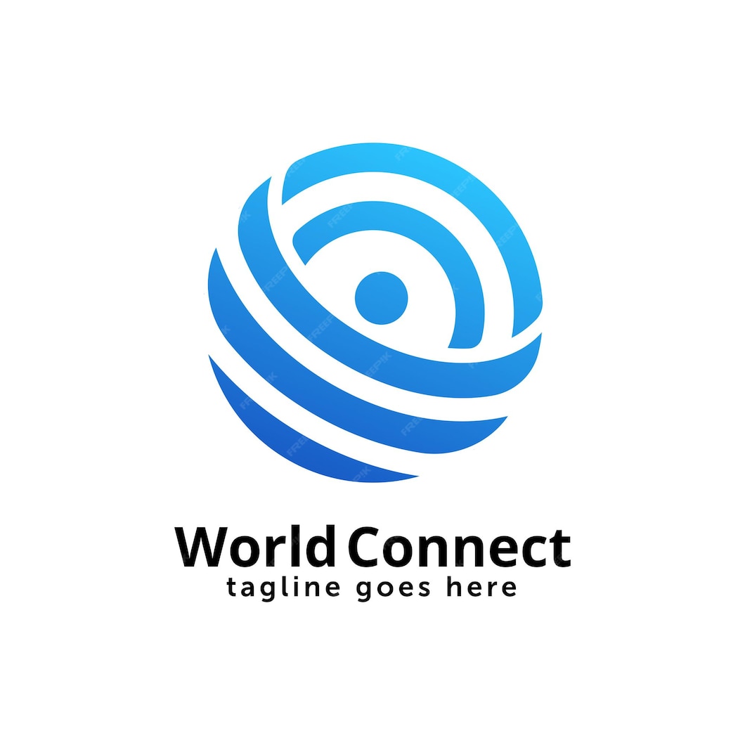 Premium Vector | World connect logo design template