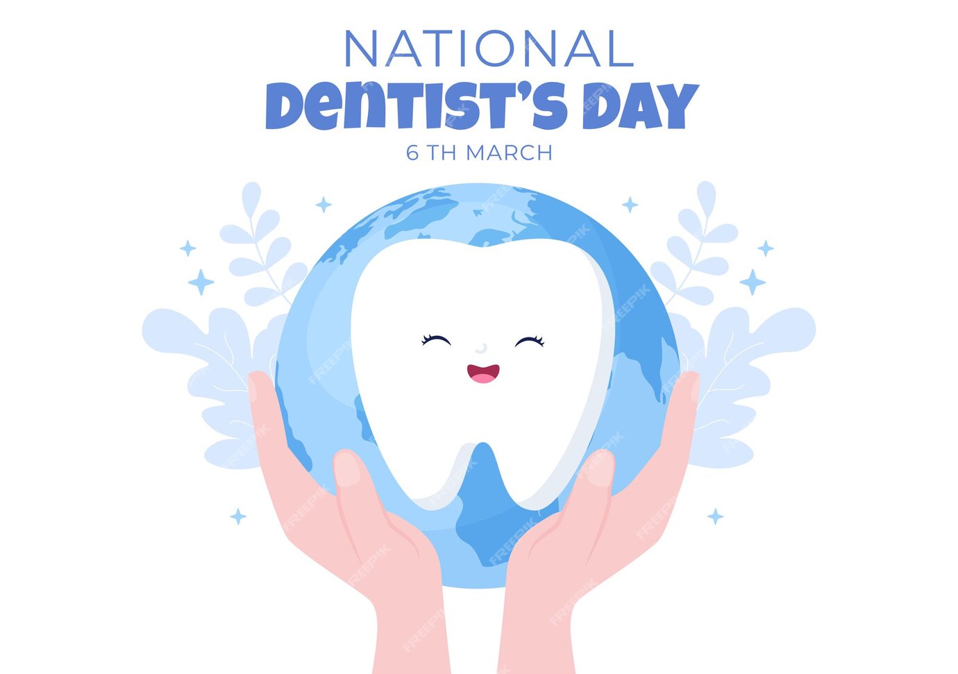 Premium Vector World dentist day with tooth and toothbrush to prevent