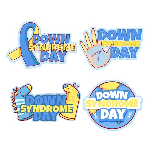 Free Vector | World Down Syndrome Day Badge Collection