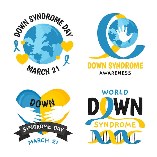 Free Vector | World down syndrome day label set
