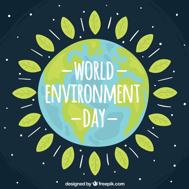 Free Vector | World environment day background with leaves wreath