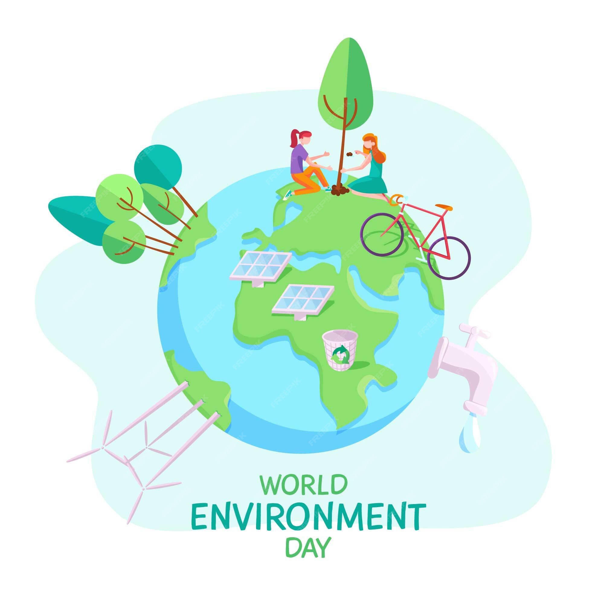 Free Vector | World environment day event concept