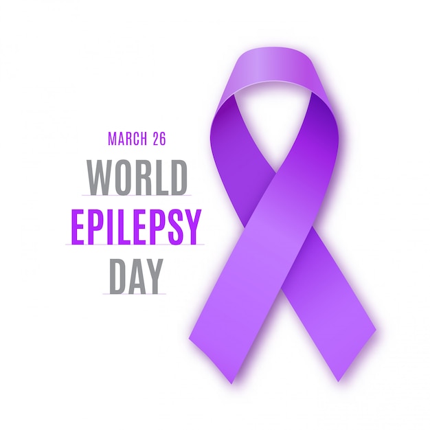 Premium Vector World epilepsy day. purple ribbon symbol.