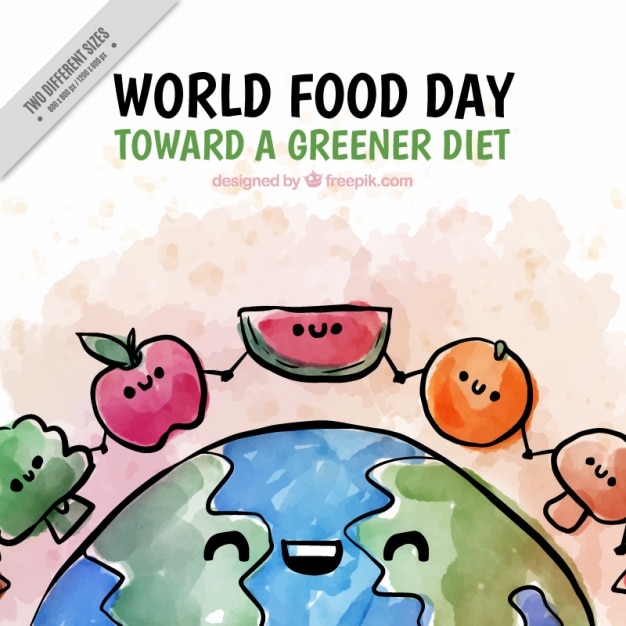 World food day background in watercolor Vector | Free Download