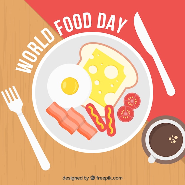 World food day background with breakfast\
design