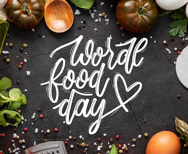 Free Vector | World food day lettering