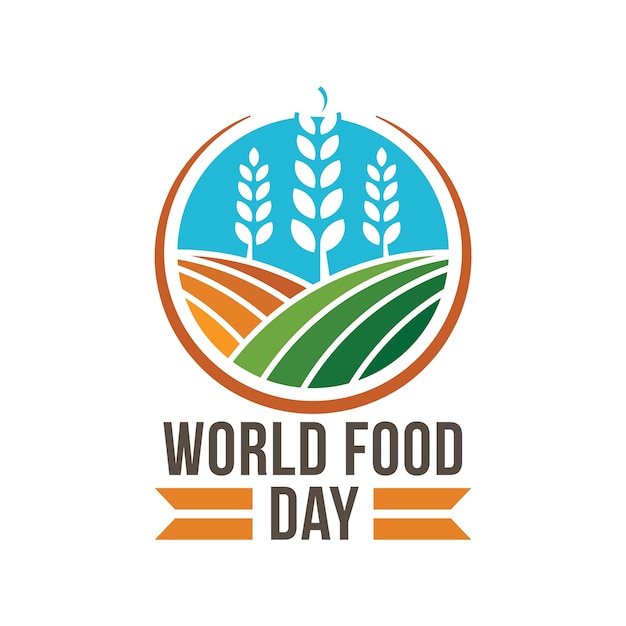 Premium Vector World food day logo badge concept