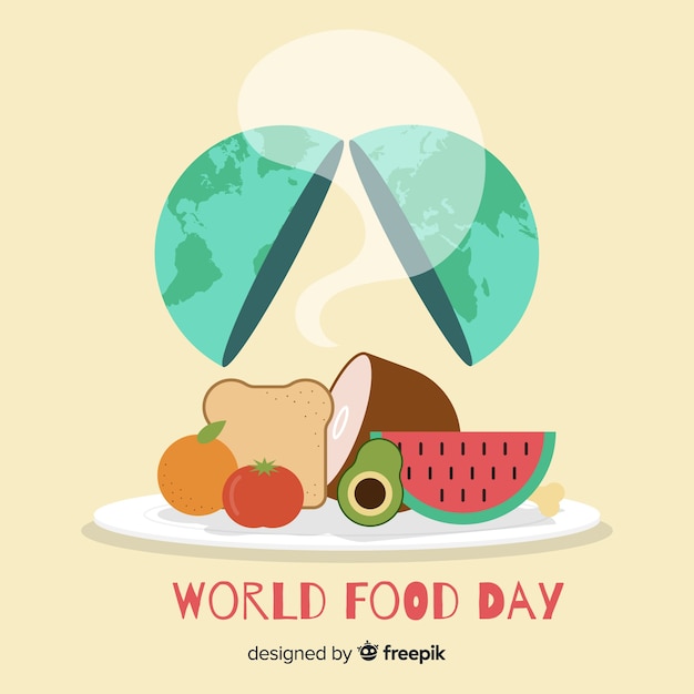 World food day with earth in flat design Vector | Free Download