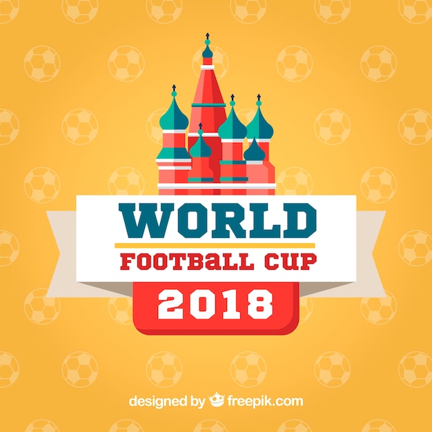 World football cup background in flat
style