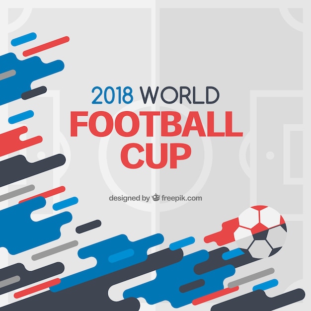 World football cup background with abstract\
shapes