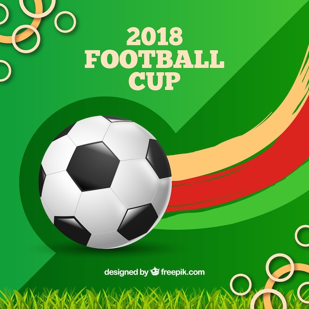 World football cup background with ball in\
realistic style