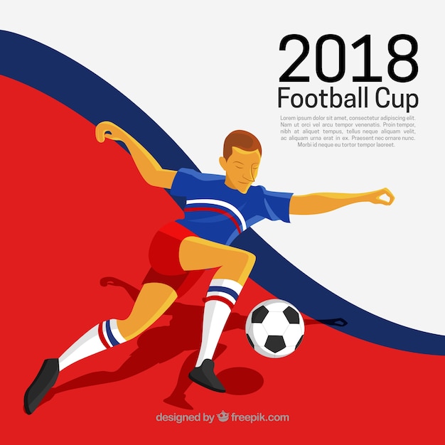 World football cup background with
player