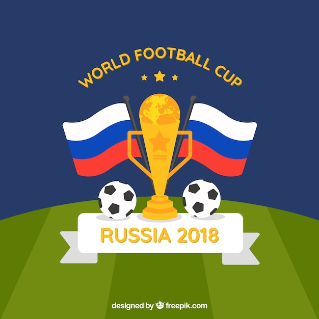 World football cup background with
trophy