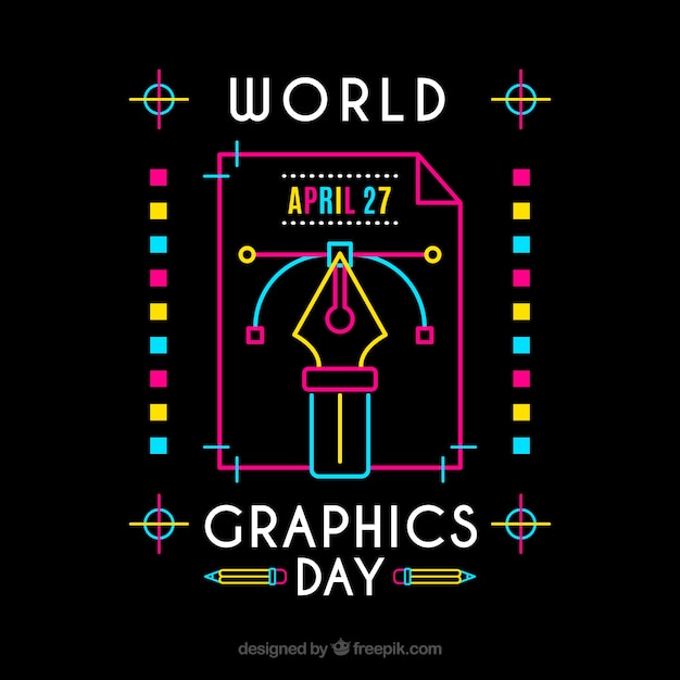 World graphics day background in flat style Free Vector World graphics day background in flat style Free Vector
