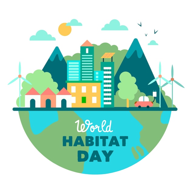 Premium Vector World habitat day illustrated design